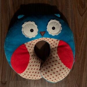 Skip Hop Blue and Red Owl Travel Neck Pillow